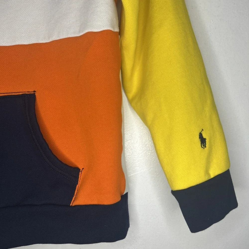 POLO RALPH LAUREN Big & Tall Colorblock Cotton Blend Fleece Pullover Hoodie Sz L